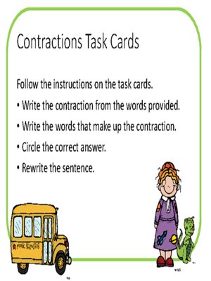 cover image of Magic School Bus Inspired Contraction Task Cards